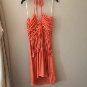 Orange fringe dress